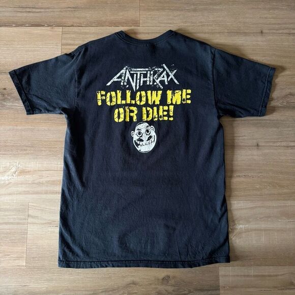 Y2K Anthrax Among The Living Black Concert Shirt Size Medium Official Band Merch - Picture 4 of 4